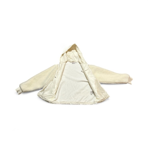 MONCLER Maglia Zip Up Sherpa Hooded Cardigan White Jacket Sweater - Picture 9 of 16